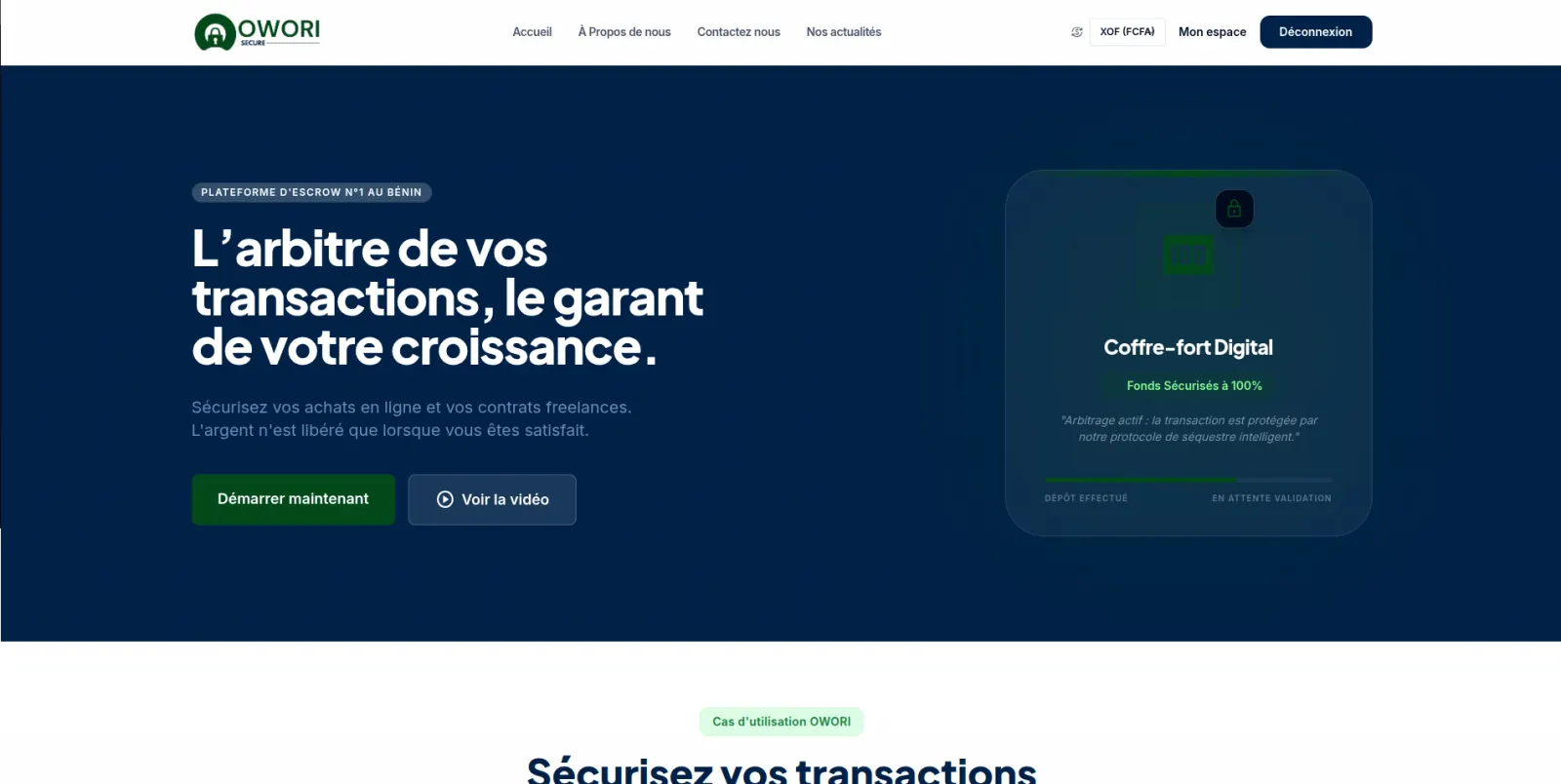 OWORI SECURE — réalisation Fonaqo