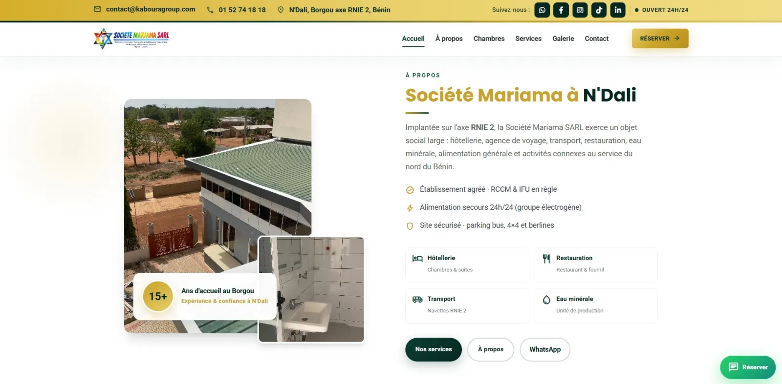 Kaboura Group — Écosystème digital et création de 4 sites web