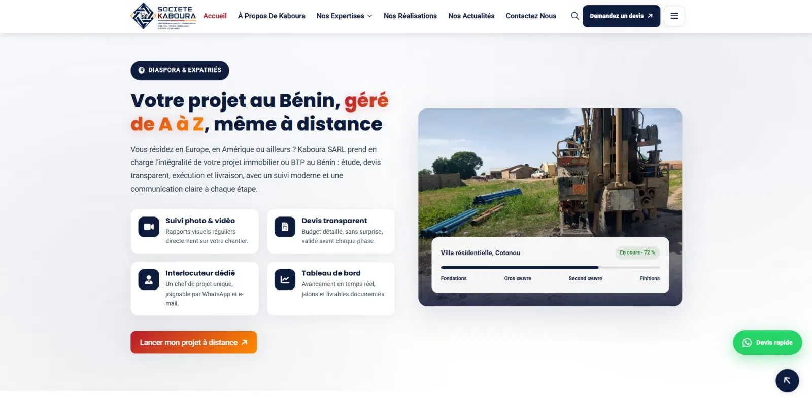 Kaboura Group — Écosystème digital et création de 4 sites web