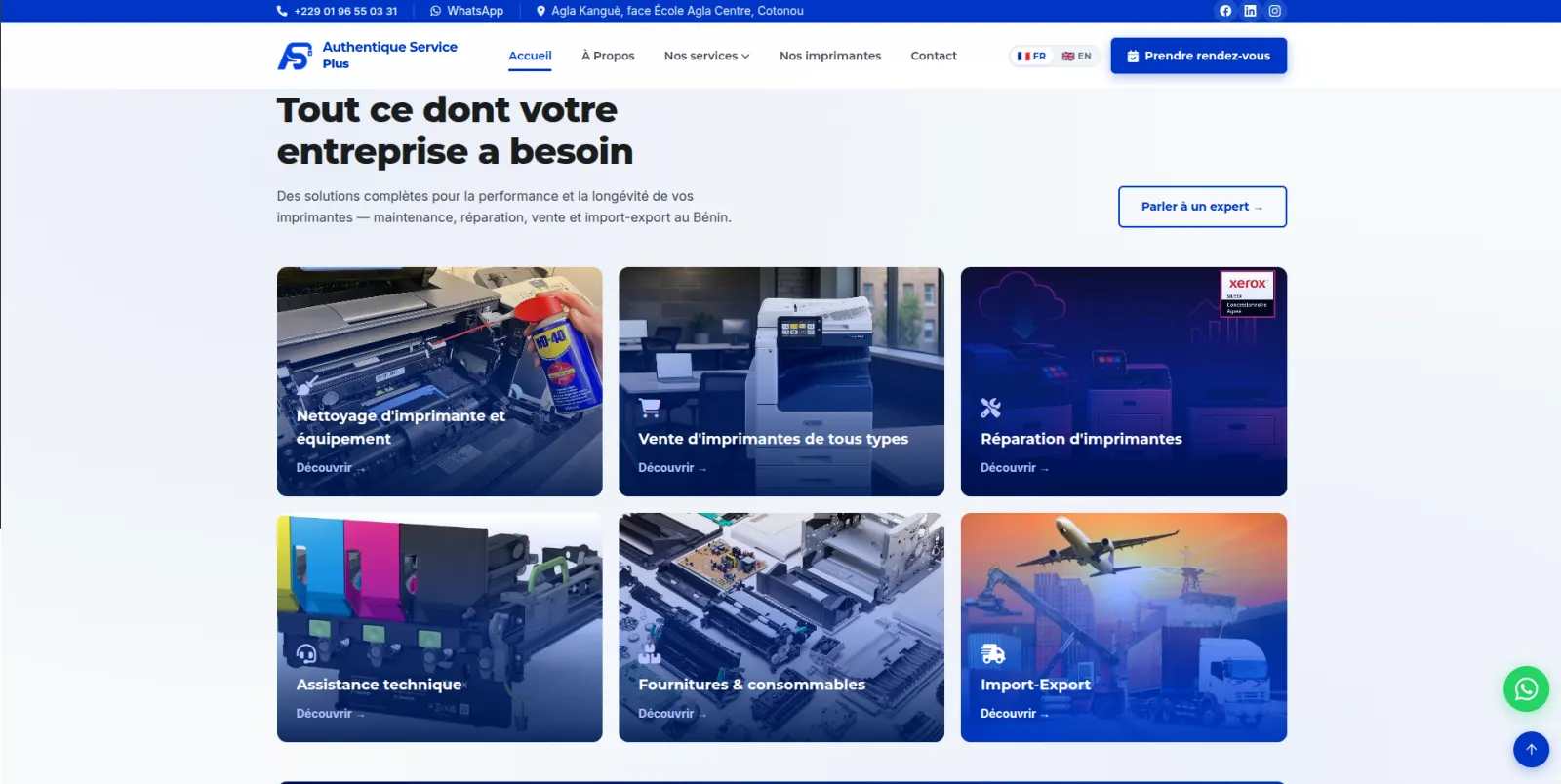 Site Vitrine & Services – Authentique Service Plus